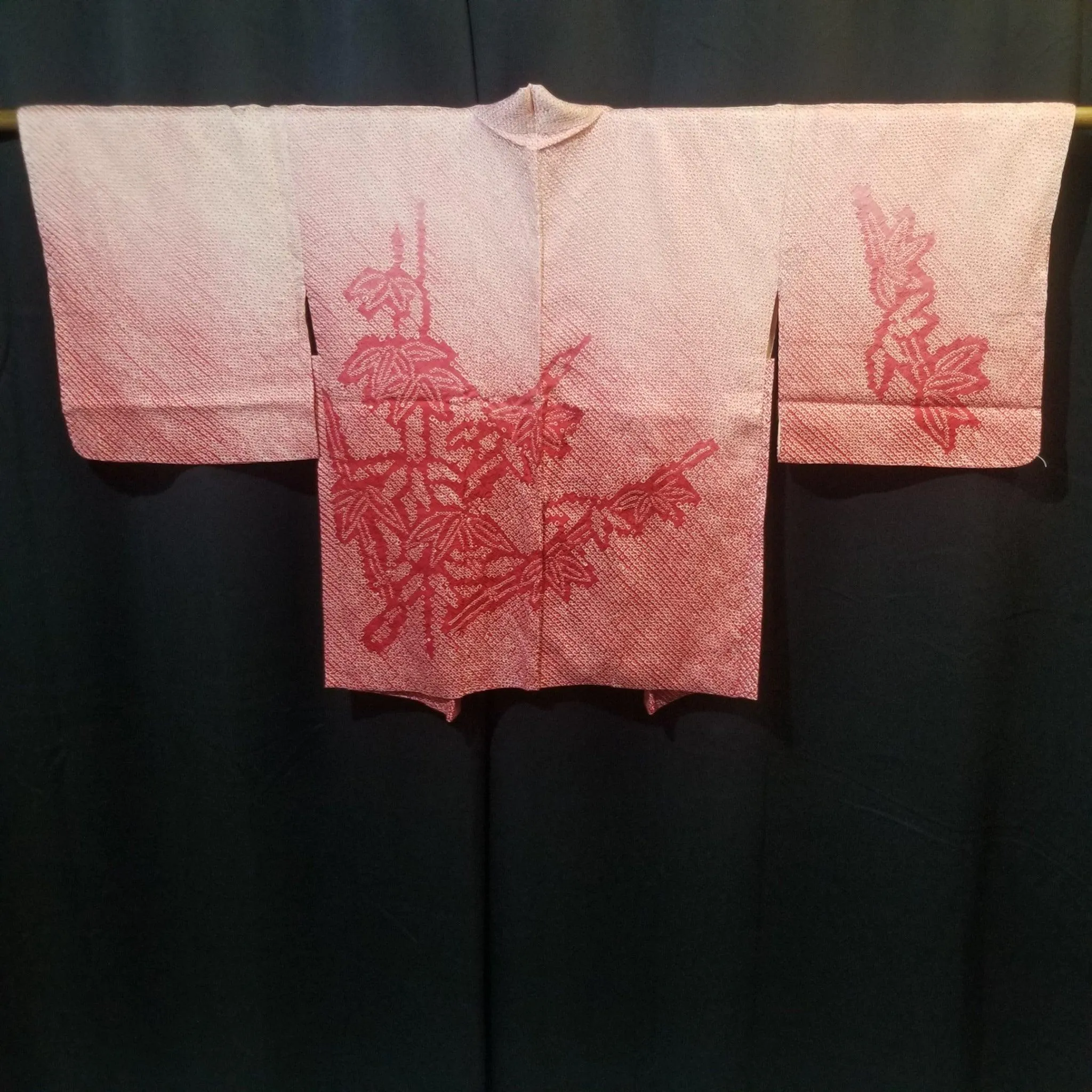 "Bamboo on Pink" Vintage Shibori Haori