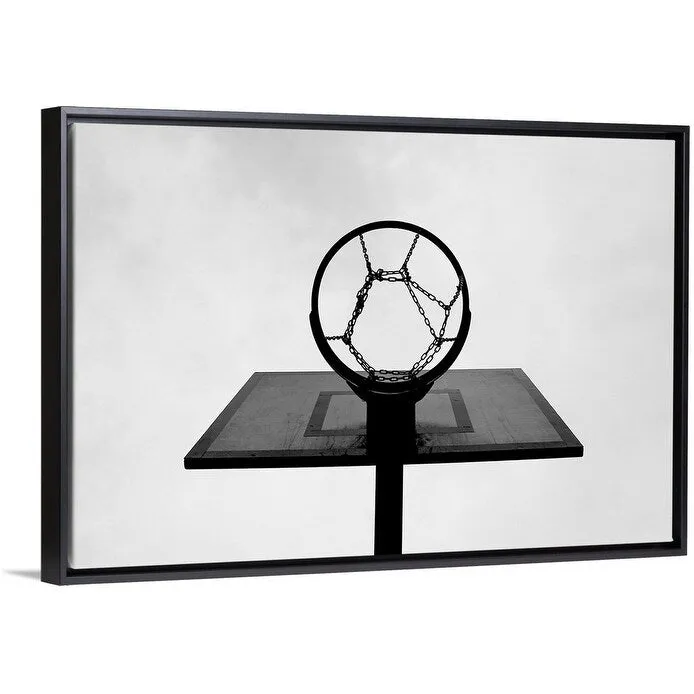 "Basketball hoop." Black Float Frame Canvas Art - Multi