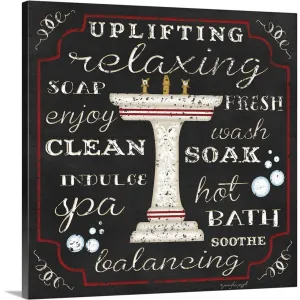 "Bath II Black" Canvas Wall Art