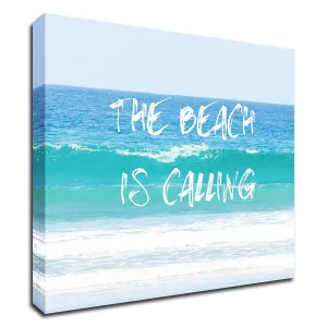 "Beach Is Calling" Wrapped Canvas Print Wall Art