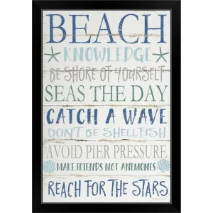 "Beach Knowledge" Black Framed Print