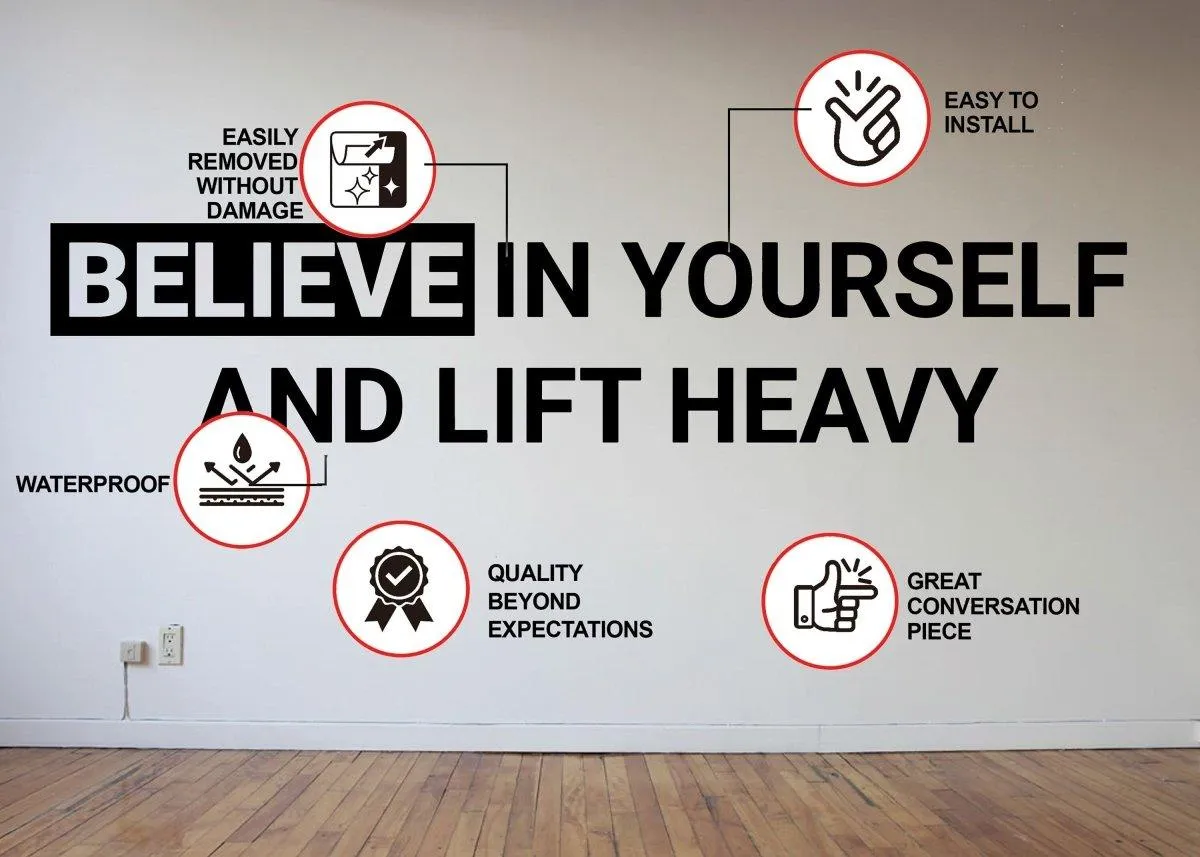 "Believe in Yourself" - Motivational Gym Wall Decal