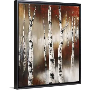 "Birch Territory" Black Float Frame Canvas Art