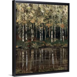 "Birch Trees" Black Float Frame Canvas Art