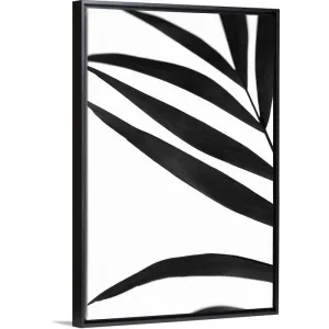 "Black Palms VI" Black Float Frame Canvas Art