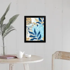 "Blue Jungle I" Black Framed Print