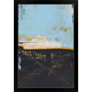 "Blue Label" Black Framed Print