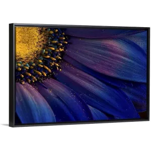 "Blue Rays" Black Float Frame Canvas Art