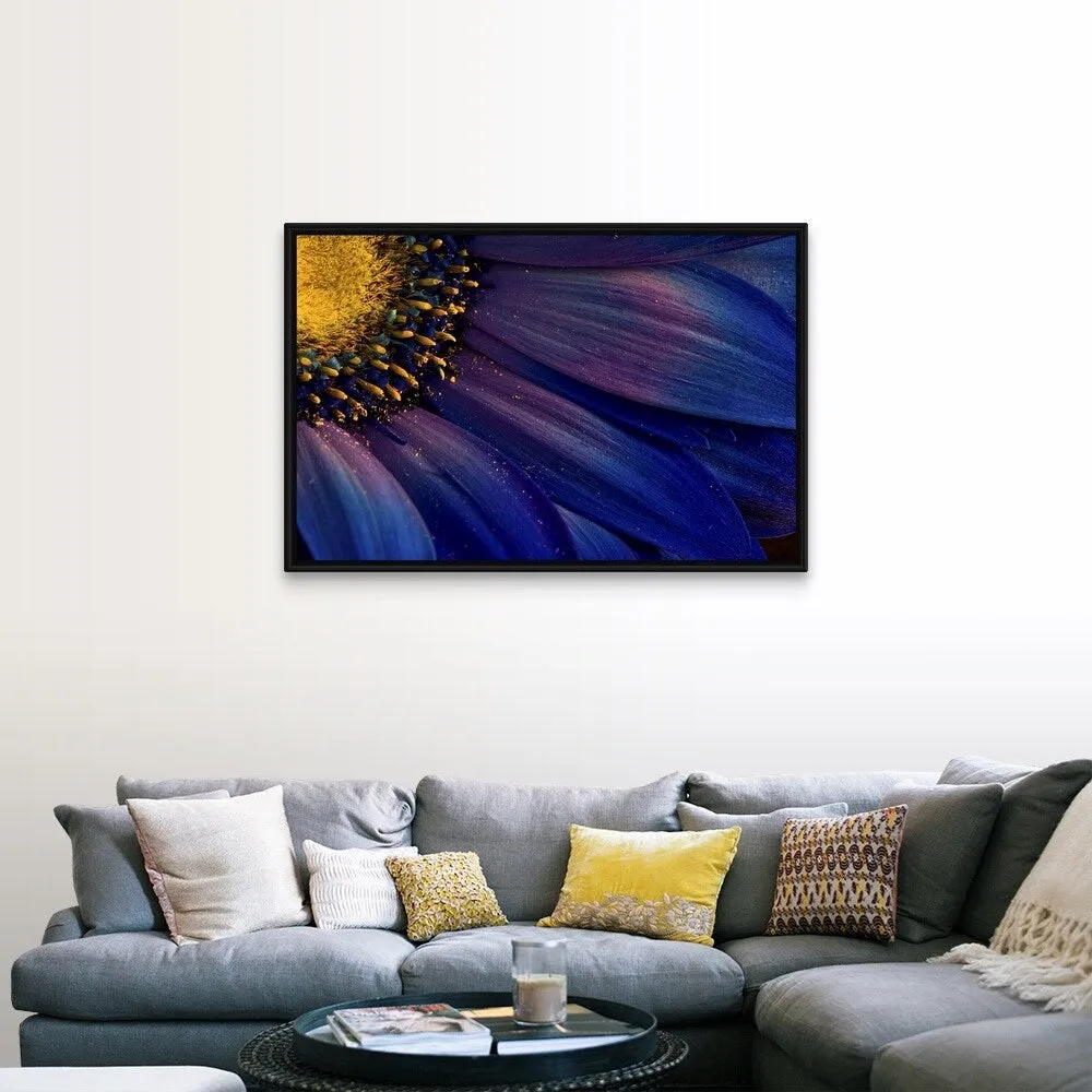 "Blue Rays" Black Float Frame Canvas Art