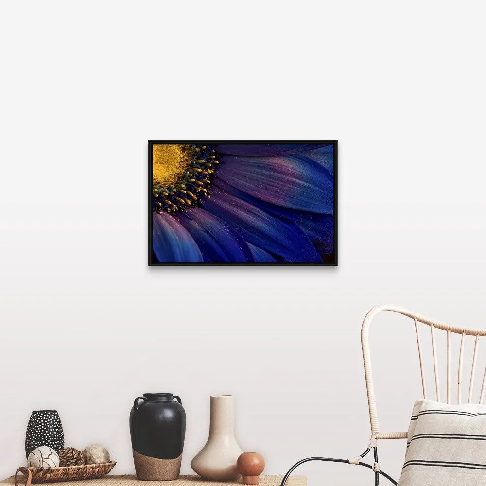 "Blue Rays" Black Float Frame Canvas Art