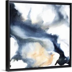 "Blue Rush II" Black Float Frame Canvas Art