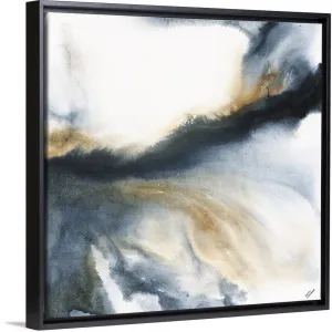 "Blue Rush I" Black Float Frame Canvas Art