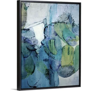 "Blue Tones" Black Float Frame Canvas Art