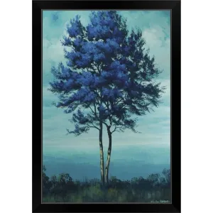 "Blue Tree" Black Framed Print