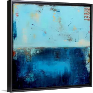 "Blue Velvet" Black Float Frame Canvas Art