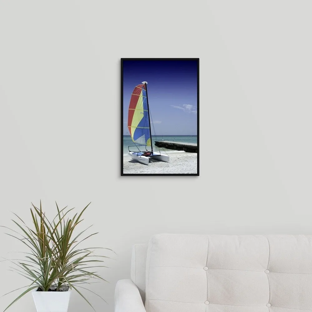 "Boat" Black Float Frame Canvas Art