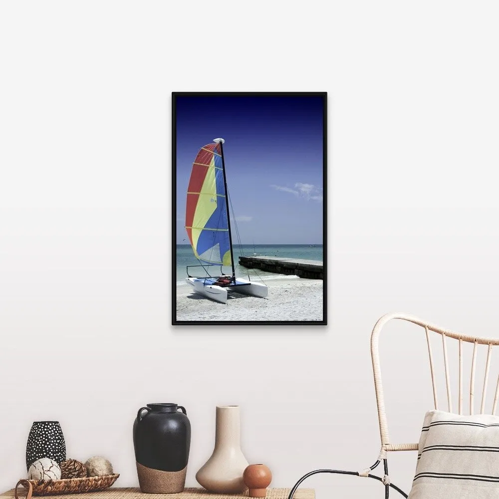 "Boat" Black Float Frame Canvas Art