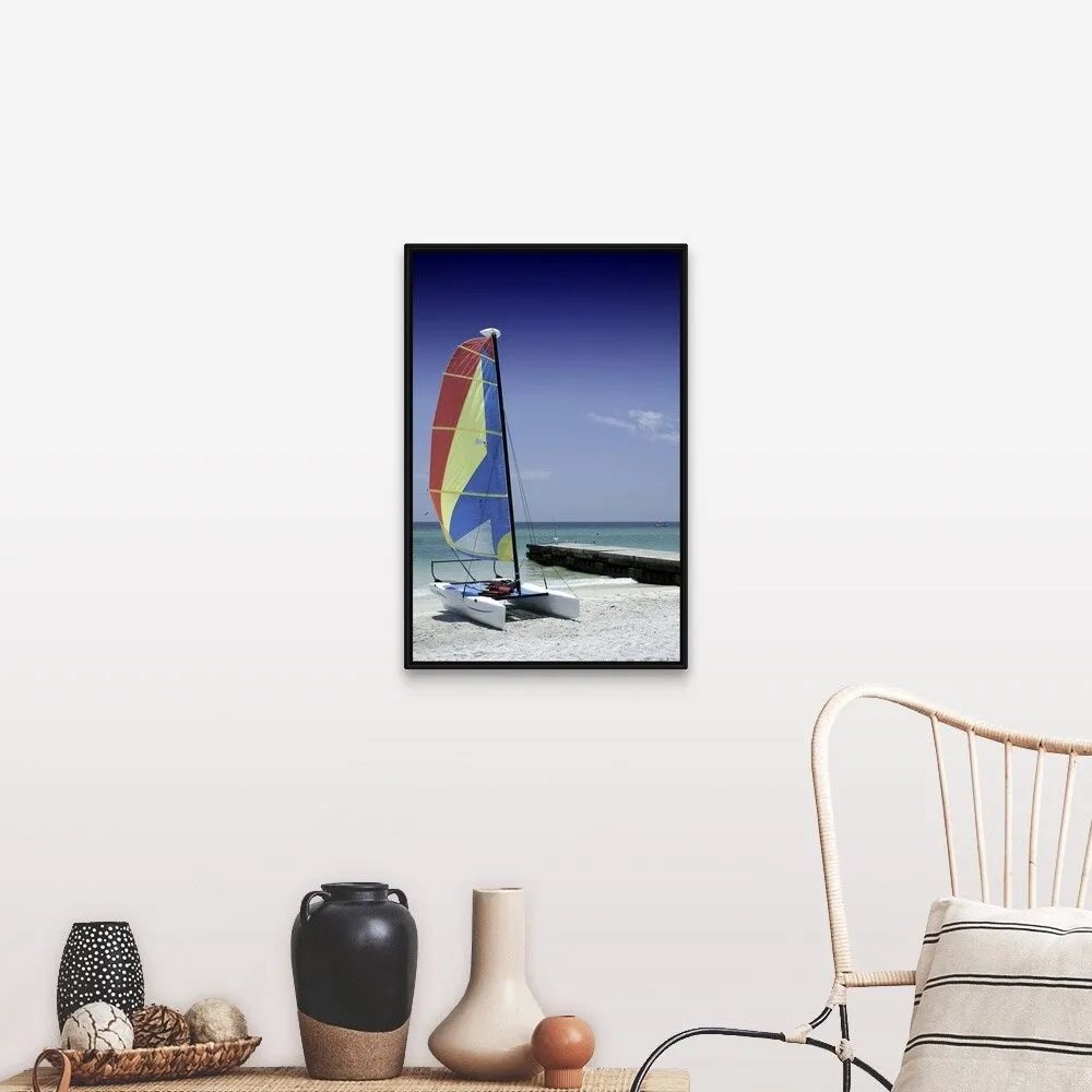 "Boat" Black Float Frame Canvas Art