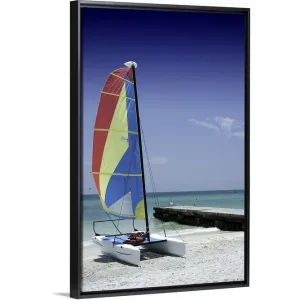 "Boat" Black Float Frame Canvas Art