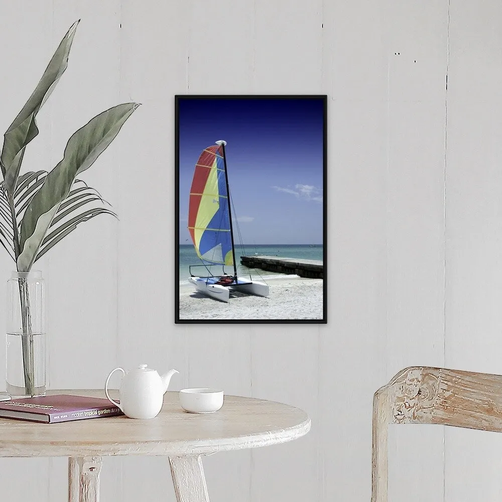 "Boat" Black Float Frame Canvas Art