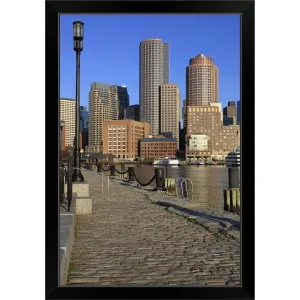 "Boston Harborwalk" Black Framed Print