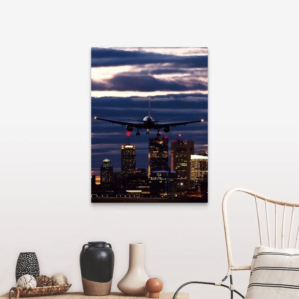 "Boston night landing" Canvas Wall Art