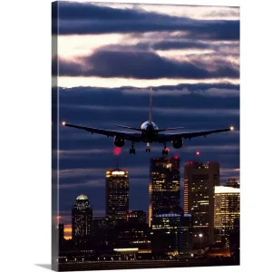 "Boston night landing" Canvas Wall Art