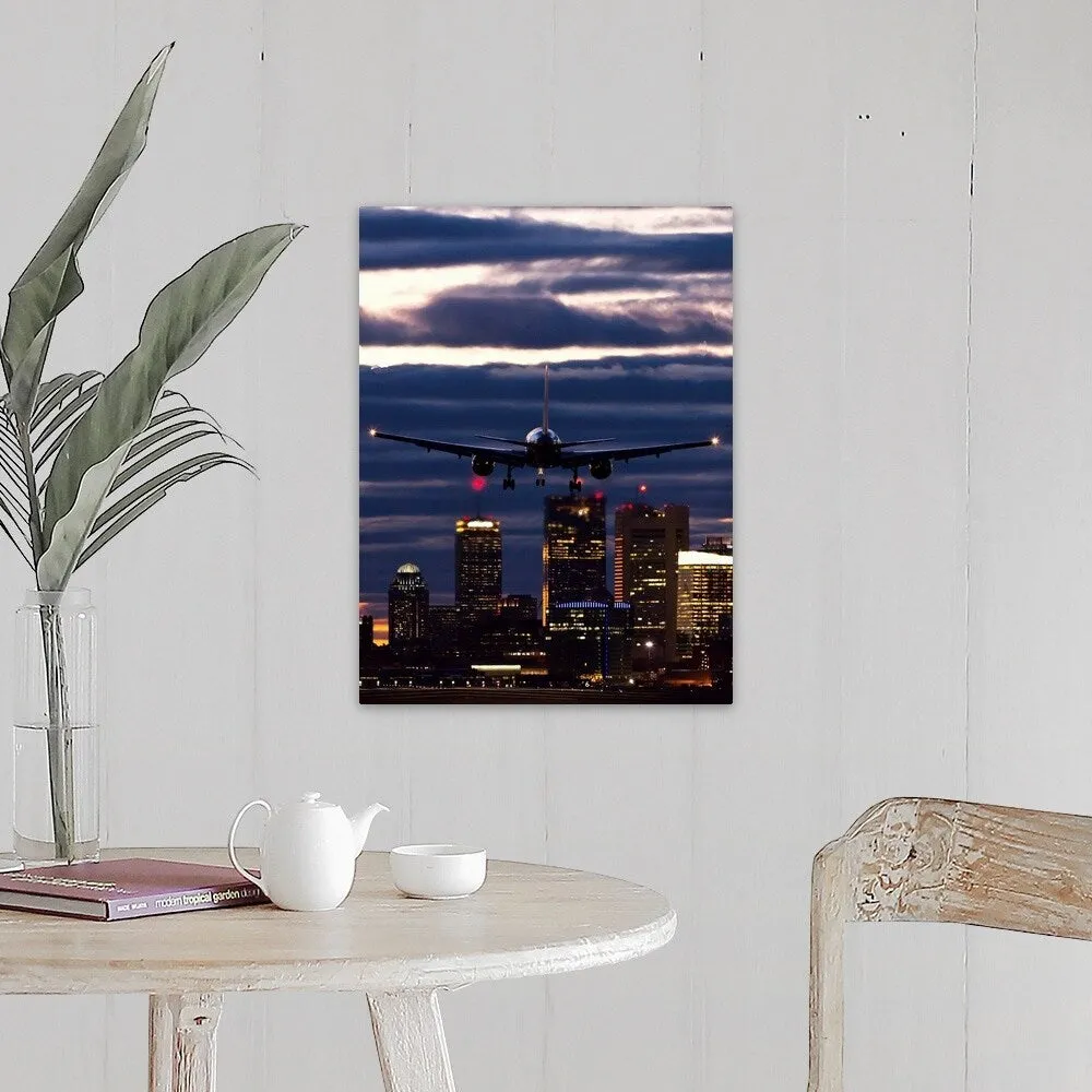 "Boston night landing" Canvas Wall Art