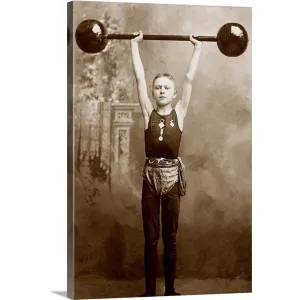 "Boy lifting weights" Canvas Wall Art