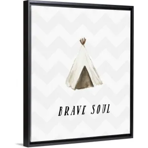 "Brave Soul" Black Float Frame Canvas Art