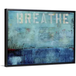 "Breathe" Black Float Frame Canvas Art