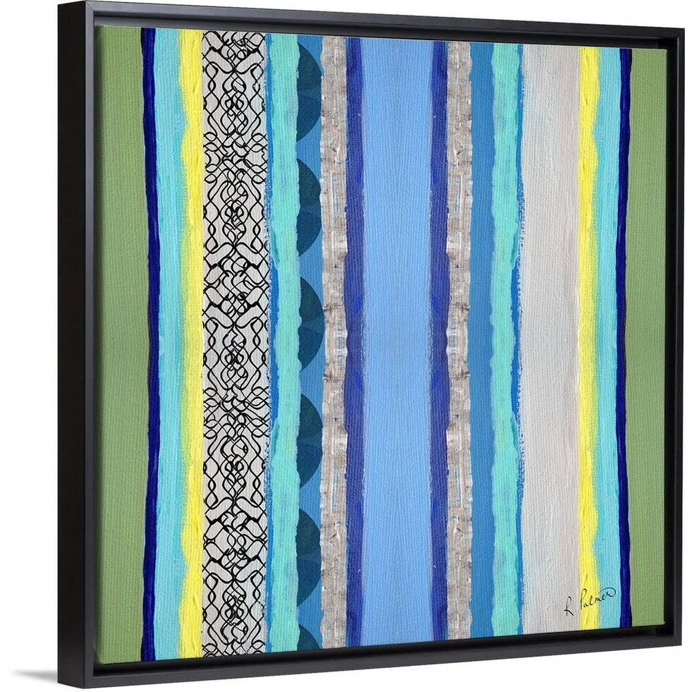 "Broken Patterns II" Black Float Frame Canvas Art