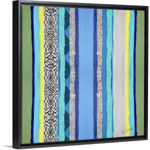 "Broken Patterns II" Black Float Frame Canvas Art