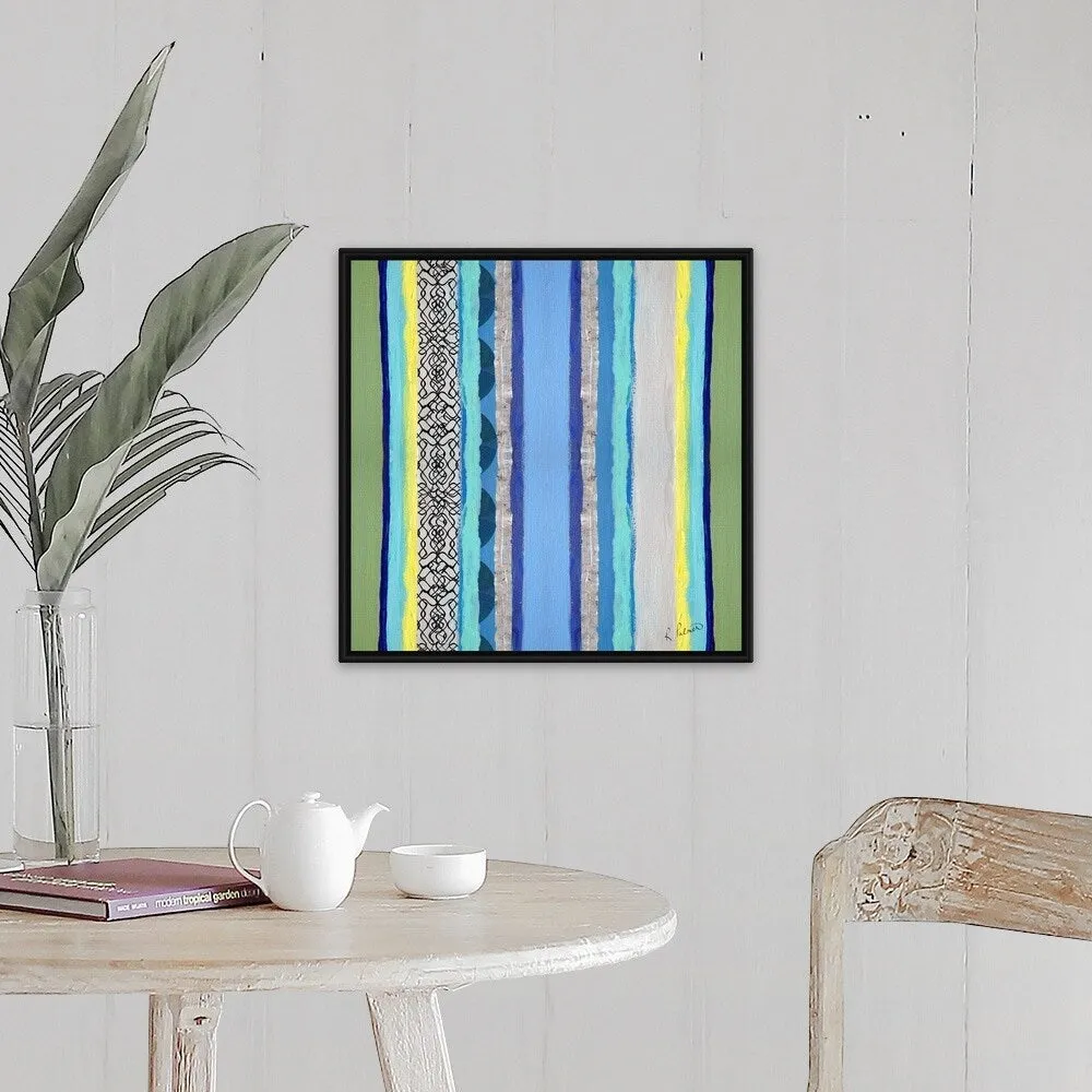 "Broken Patterns II" Black Float Frame Canvas Art