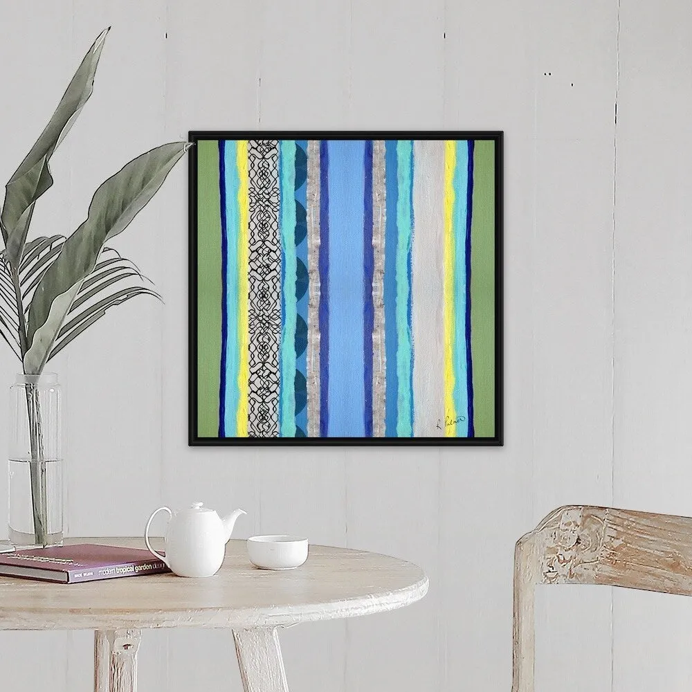 "Broken Patterns II" Black Float Frame Canvas Art