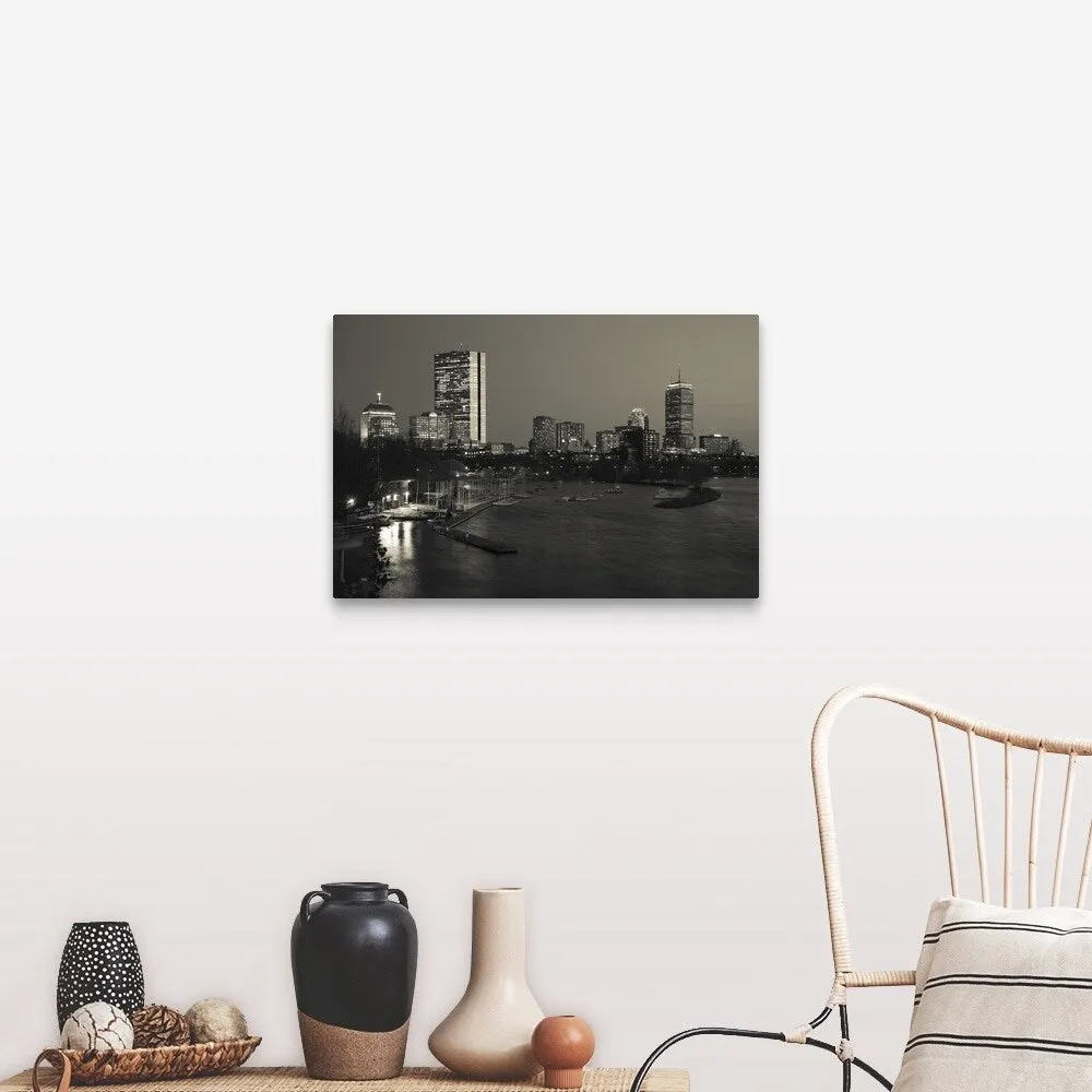 "Buildings at the waterfront, John Hancock Tower, Boston, Massachusetts" Canvas Wall Art