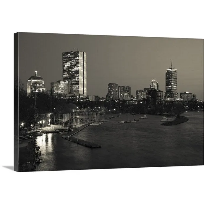 "Buildings at the waterfront, John Hancock Tower, Boston, Massachusetts" Canvas Wall Art