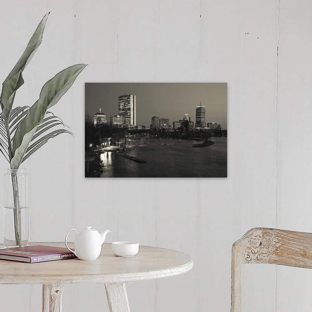 "Buildings at the waterfront, John Hancock Tower, Boston, Massachusetts" Canvas Wall Art