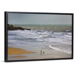 "Bunmahon Strand, The Copper Coast, County Waterford, Ireland" Black Float Frame Canvas Art