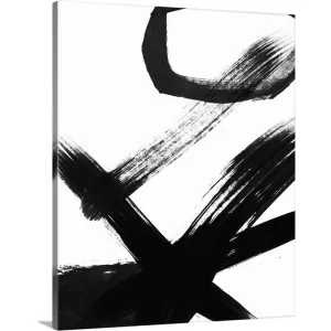 "BW Brush Stroke III" Canvas Wall Art