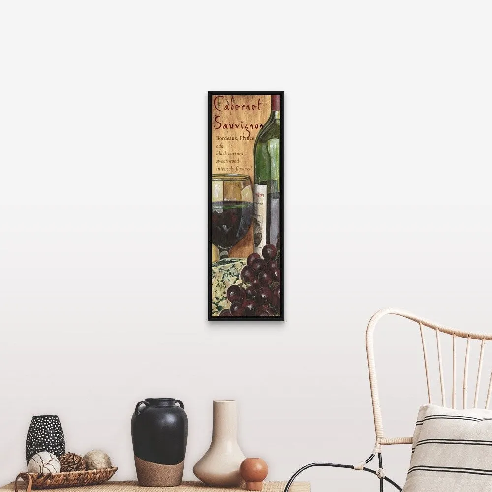 "Cabernet Sauvignon" Black Float Frame Canvas Art