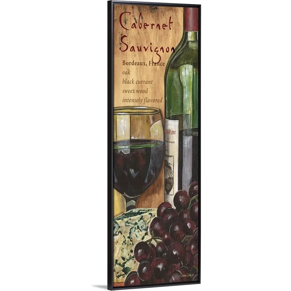 "Cabernet Sauvignon" Black Float Frame Canvas Art