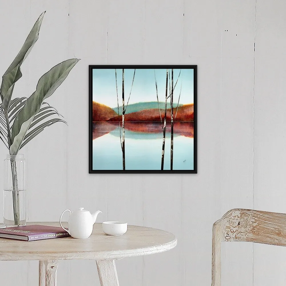 "Calm Waters III" Black Float Frame Canvas Art