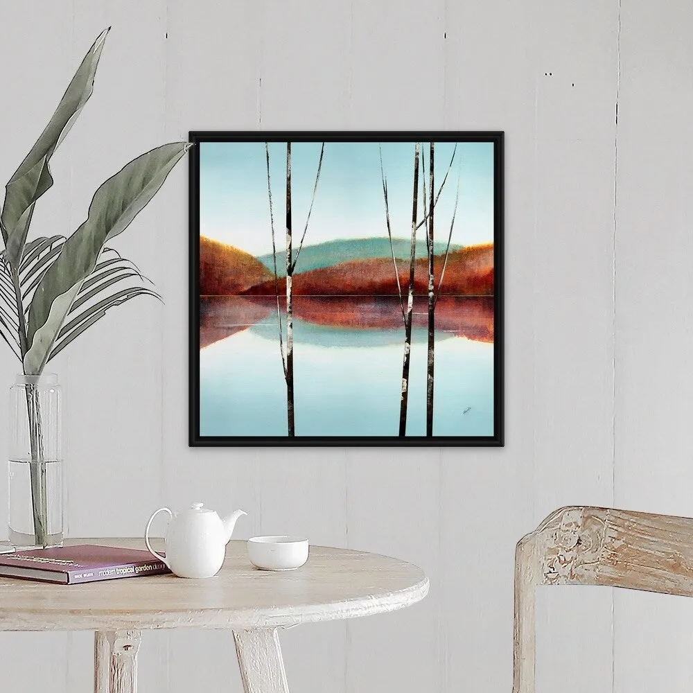 "Calm Waters III" Black Float Frame Canvas Art