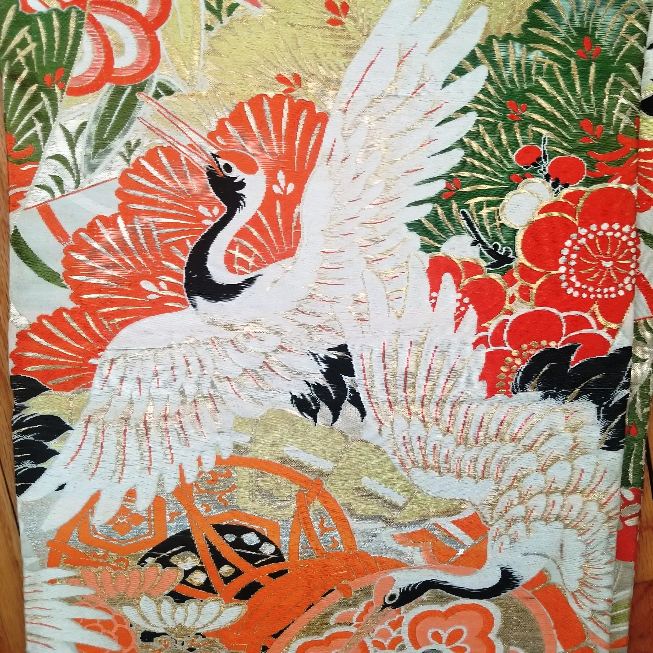 "Crane Pair" Vintage Maru Obi