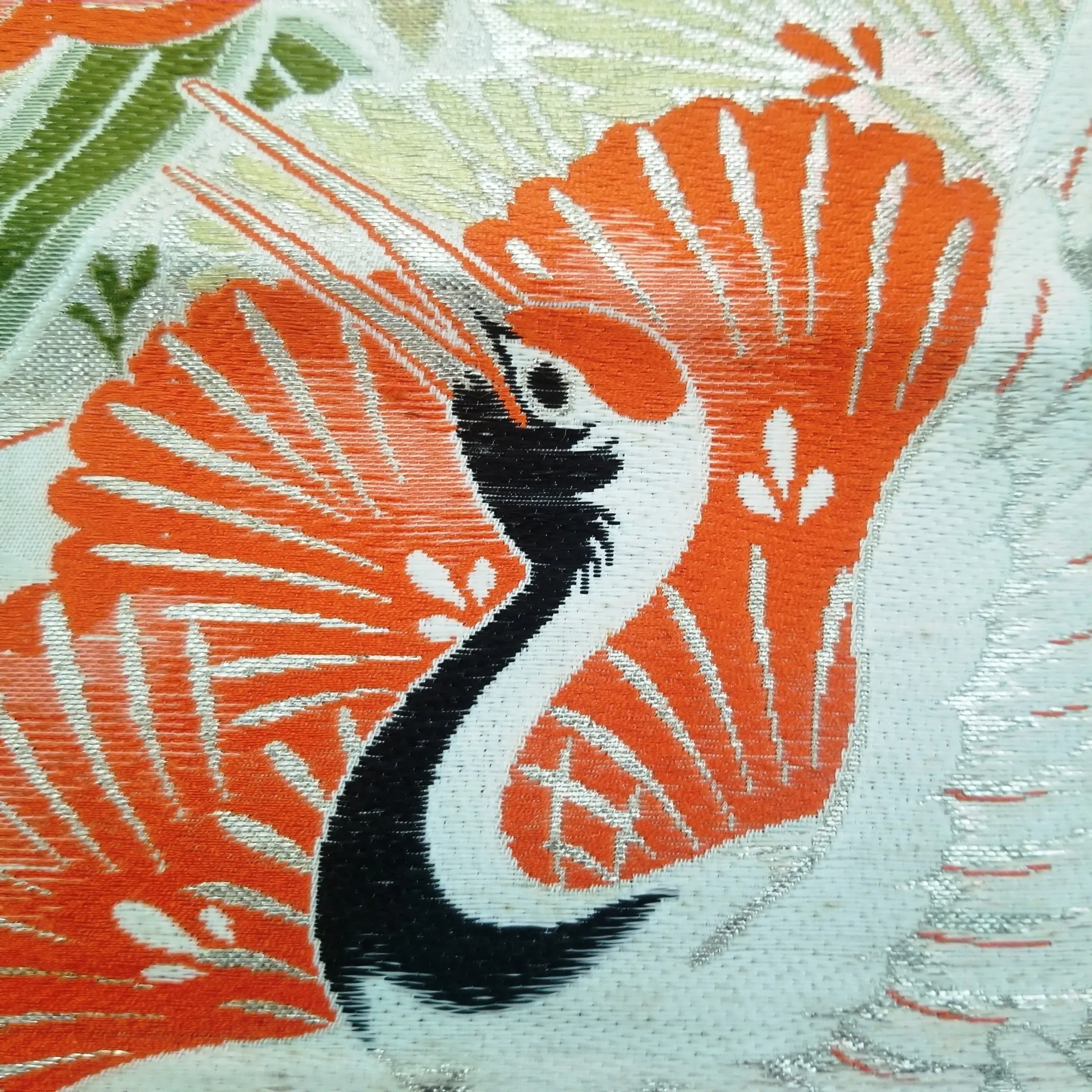 "Crane Pair" Vintage Maru Obi