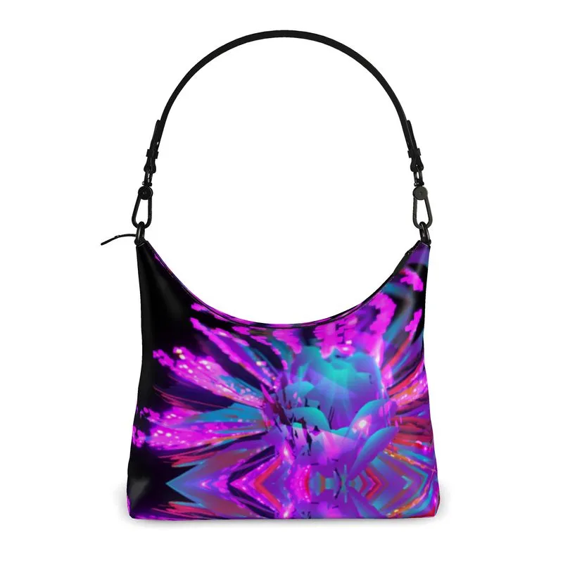 "Dazzling Dahlias" Custom Square Hobo Bag