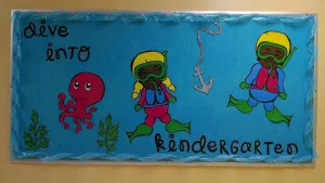 "Dive Into Kindergarten!" Ocean Themed Bulletin Board Idea