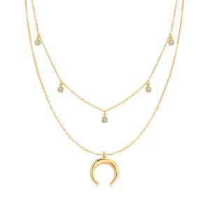 "Half Moon Zirconia" Necklace