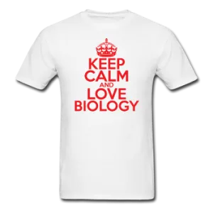 "Keep Calm and Love Biology" (red) - Men's T-Shirt